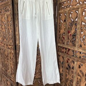 White Linen Wide-Leg Pants Women’s